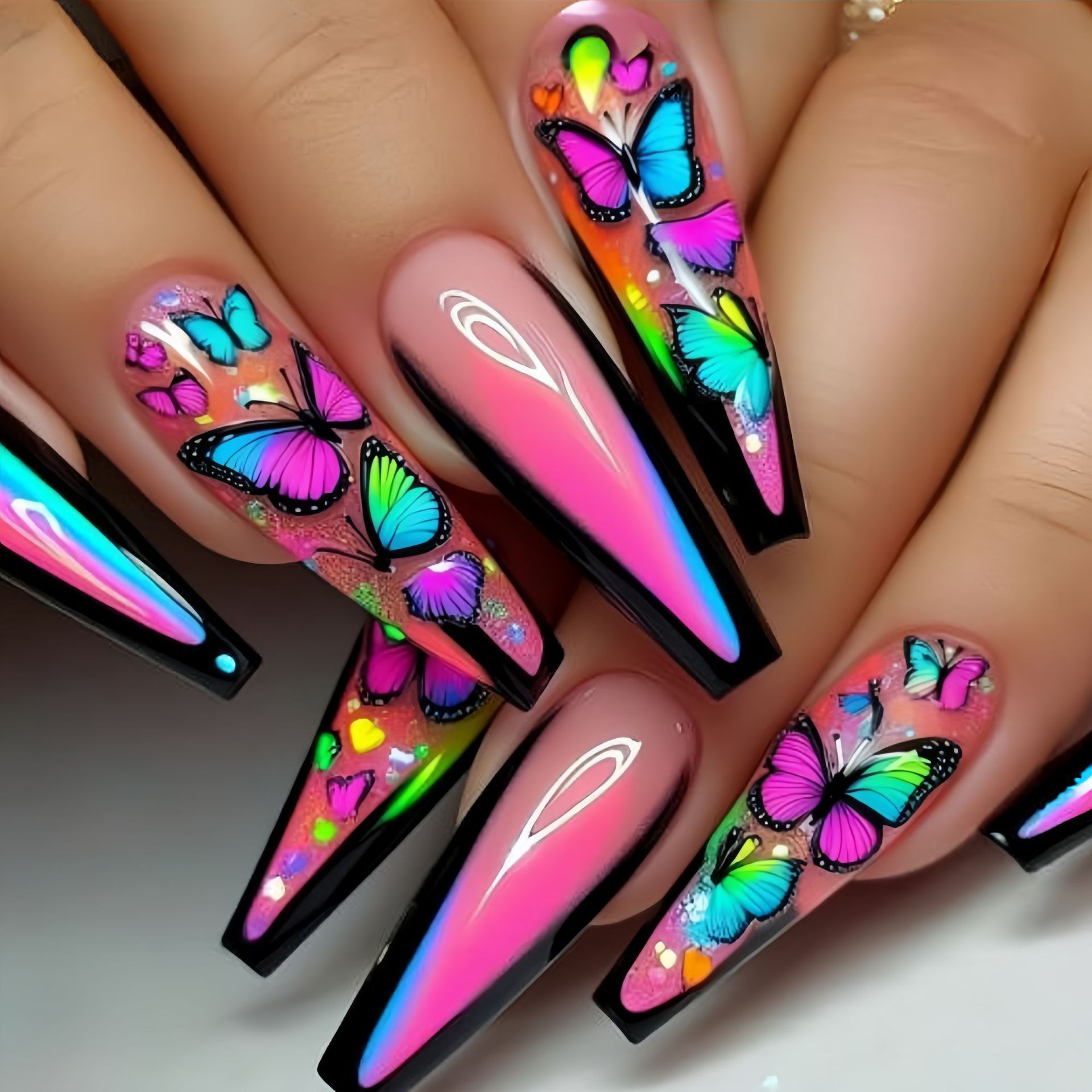 Nail Art Wedding - Short Medium long fake nails for