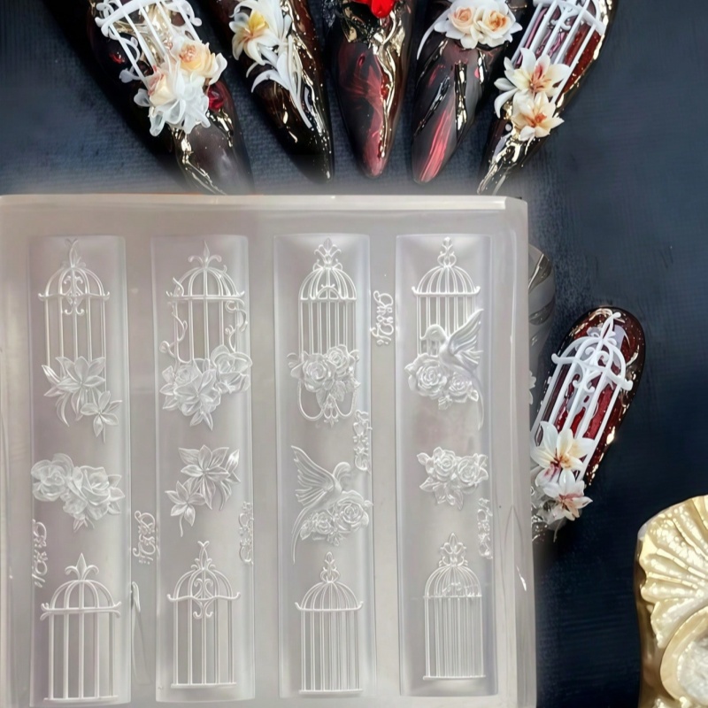 Nail Art Gothic - Butterfly Candlestick, Rose Birdcage Wind Chime,