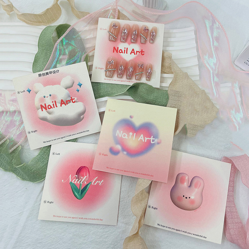 Nail Art Viral - 50Pcs 6.5x6.5cm 8x8cm Press On Nail