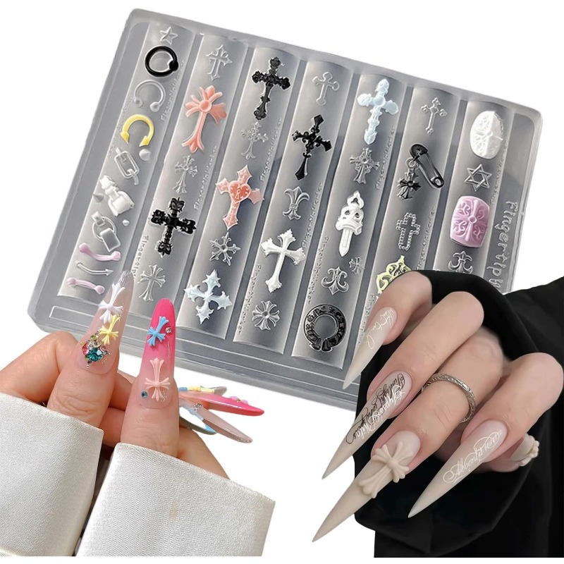 Silicone Cross Nail Art Molds  - Nail Art Gothic ulasan dan harga