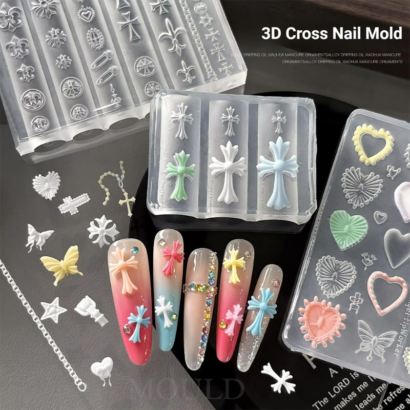 Silicone Cross Nail Art Molds  - Nail Art Gothic ulasan dan harga
