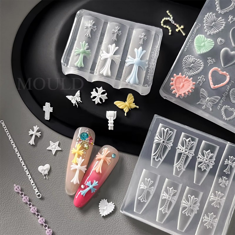 Silicone Cross Nail Art Molds  - Nail Art Gothic ulasan dan harga