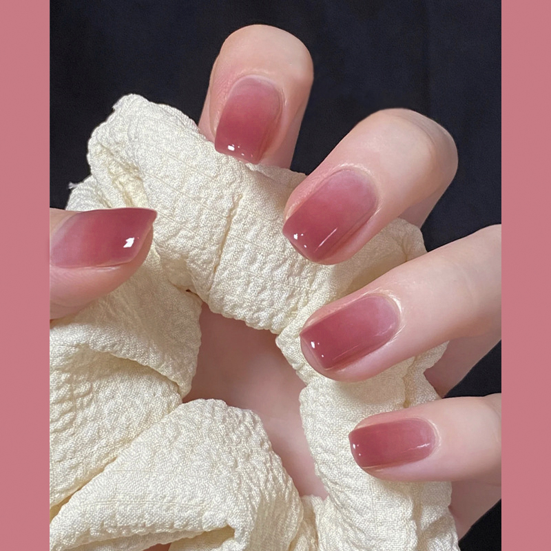 24Pcs Simple Short Gradient Na - Nail Art Simple Elegant ulasan dan harga