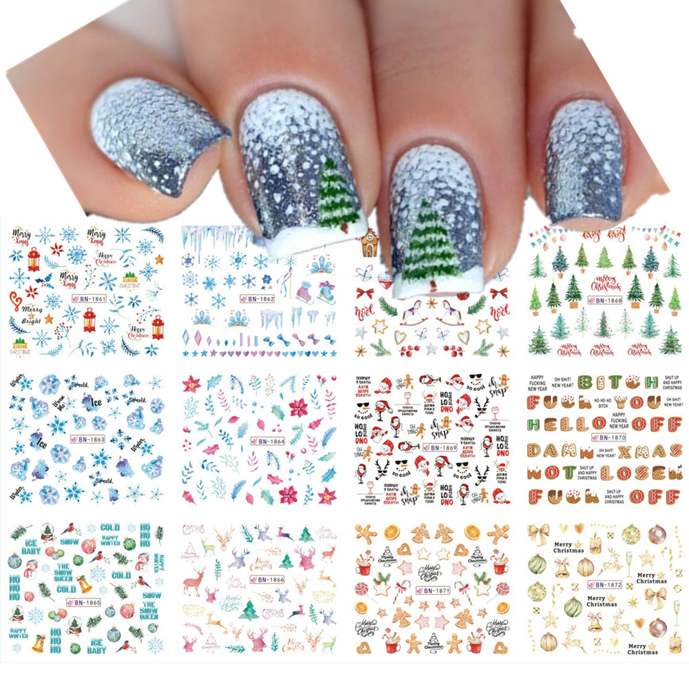 12patterns Christmas Nail Wate - Nail Art Xmas Tree ulasan dan harga