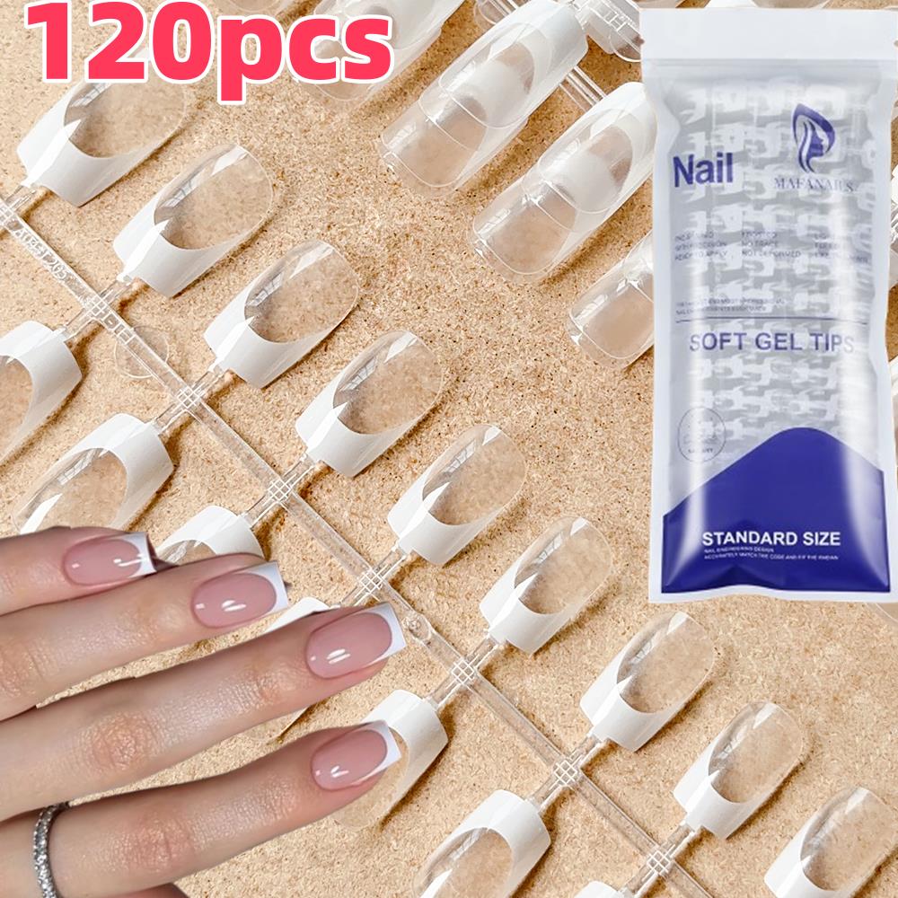 120pcs/bag Clear French Coffin - Nail Art Wedding ulasan dan harga