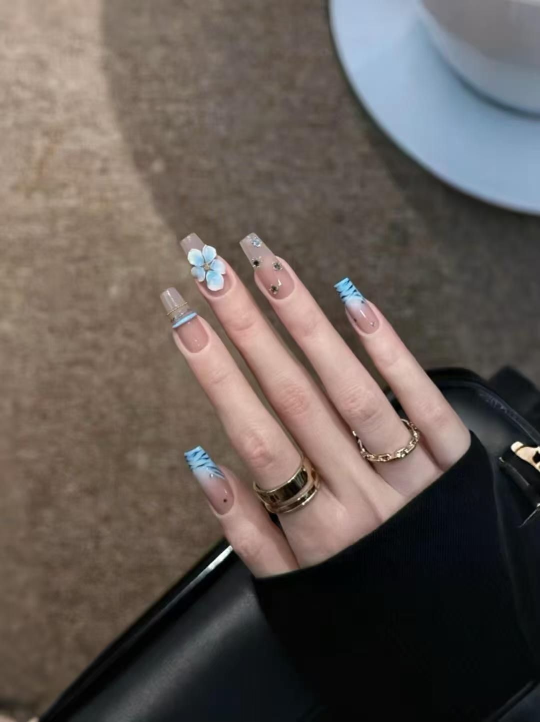 10pcs Handmade Middle Press On - Nail Art Zebra Design ulasan dan harga
