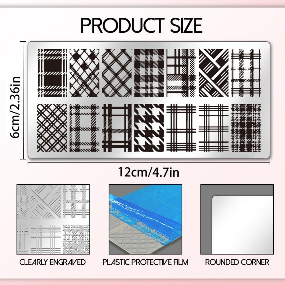 3Pcs Nail Stamp Plates Set Lat - Nail Stamping Plate ulasan dan harga