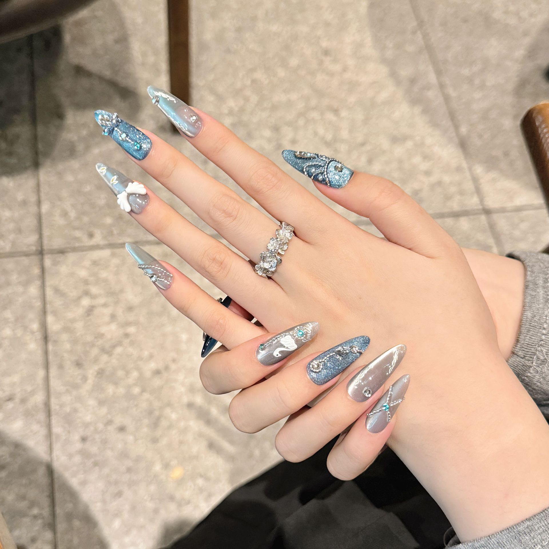 10Pcs White Swan Handmade Fals - Nail Art Gliter ulasan dan harga