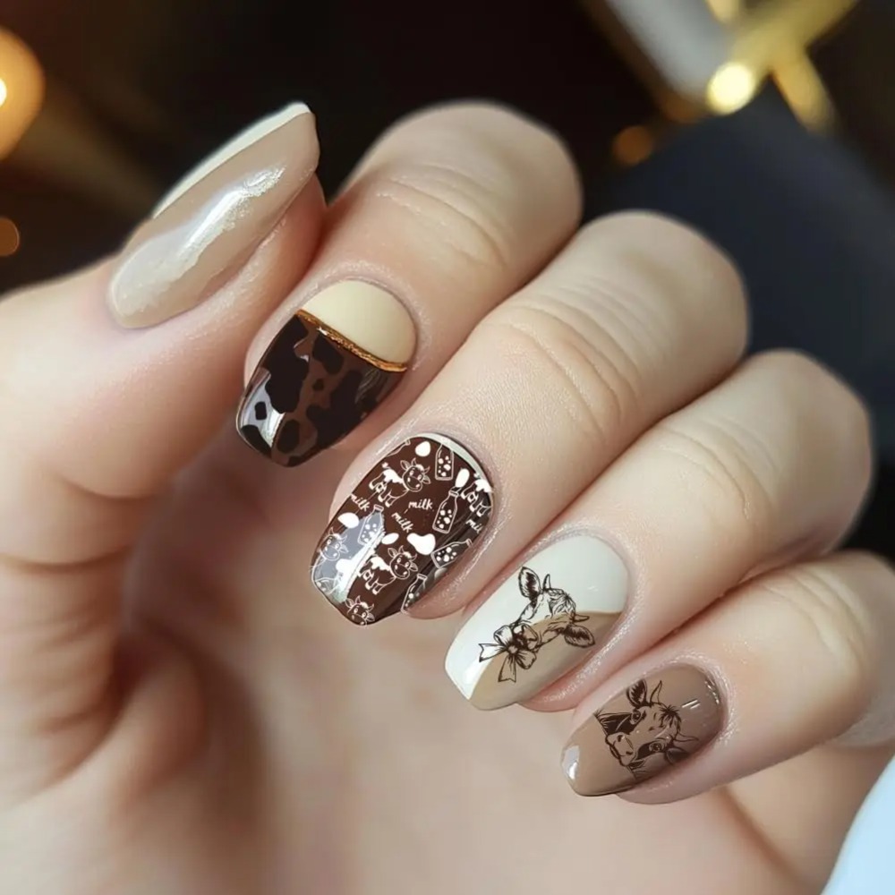 3pcs Cow-Theme Nail Stamping P - Nail Stamping Plate ulasan dan harga