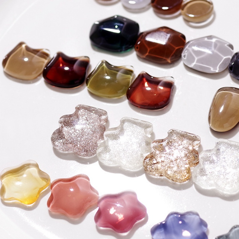 40Pcs Transparent Glass Nail A - Nail Art Viral ulasan dan harga
