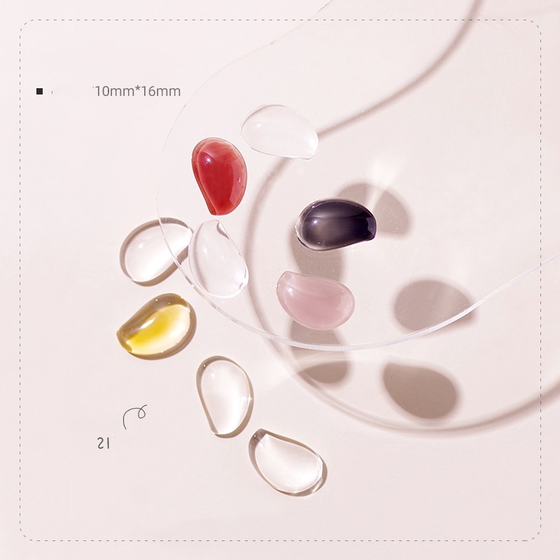 40Pcs Transparent Glass Nail A - Nail Art Viral ulasan dan harga