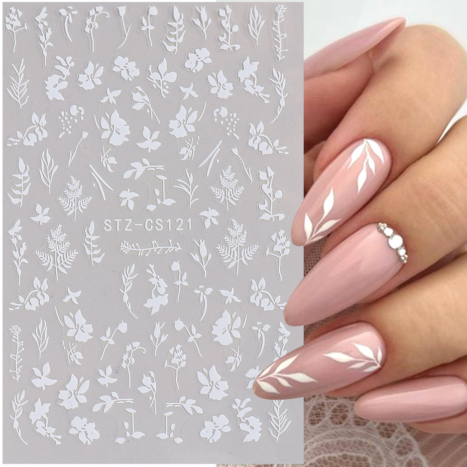 2pcs 3D Simple Floral Leaf Nai - Nail Art Simple Elegant ulasan dan harga