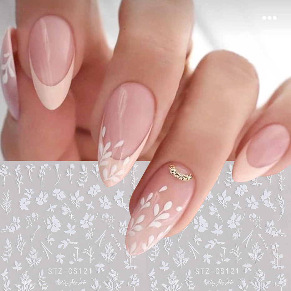 2pcs 3D Simple Floral Leaf Nai - Nail Art Simple Elegant ulasan dan harga