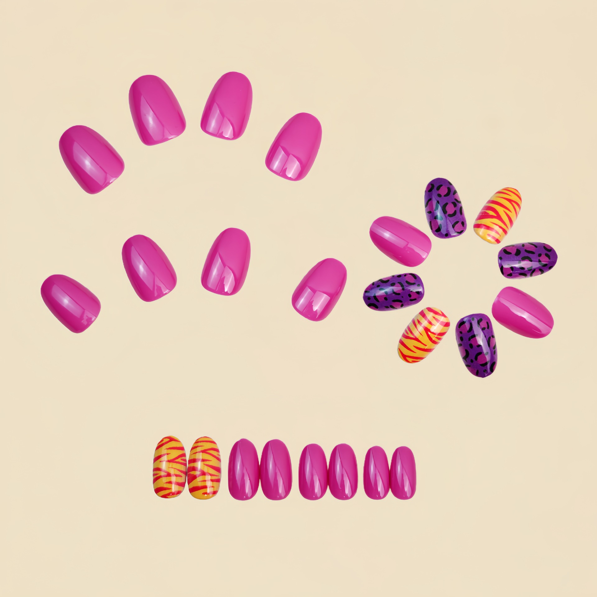 Short long fake nails for wome - Nail Art Gliter ulasan dan harga