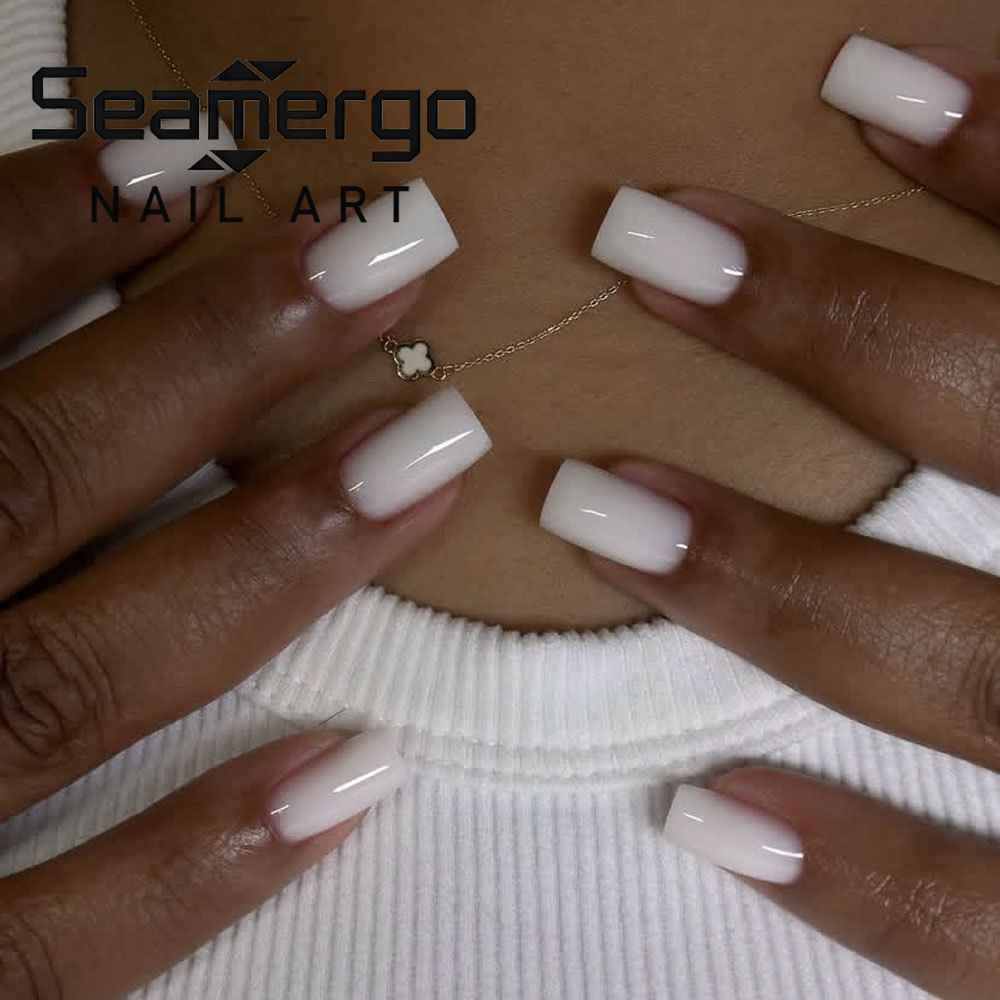 24PCS Short Square Fake Nails  - Nail Art Simple Elegant ulasan dan harga
