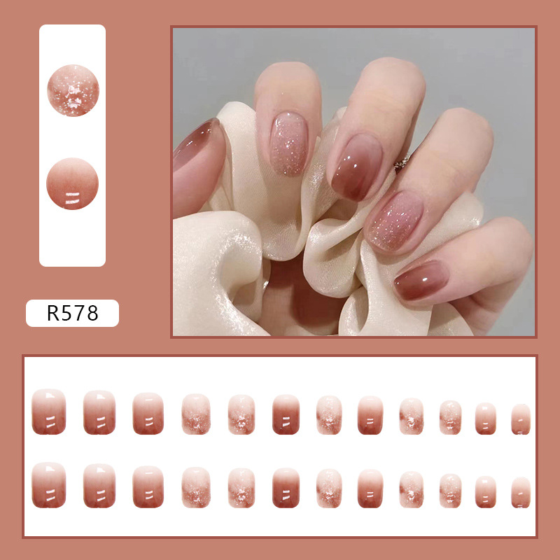 24pcs Bright Pink Gradient Col - Nail Art Wedding ulasan dan harga