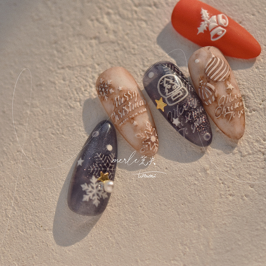 5D Relief Pure White Merry Chr - Nail Art Xmas Tree ulasan dan harga