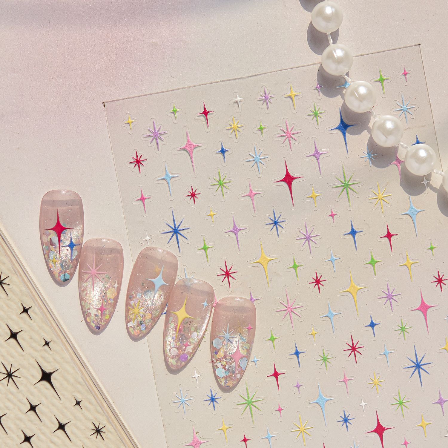 Star 5D Simple Bright Four Poi - Nail Art Simple Elegant ulasan dan harga