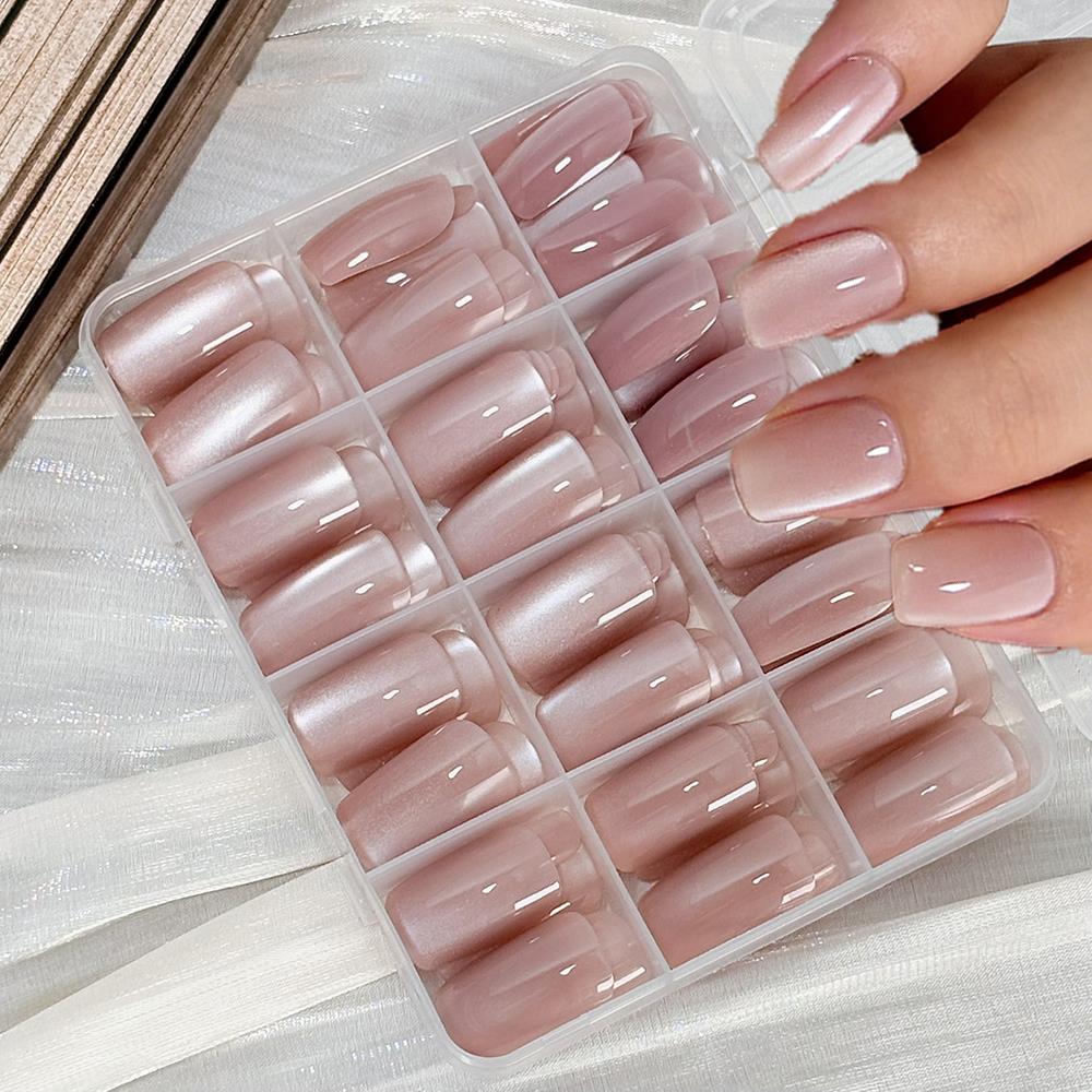 144Pc Glossy Nude Pink Cat's E - Nail Art Wedding ulasan dan harga