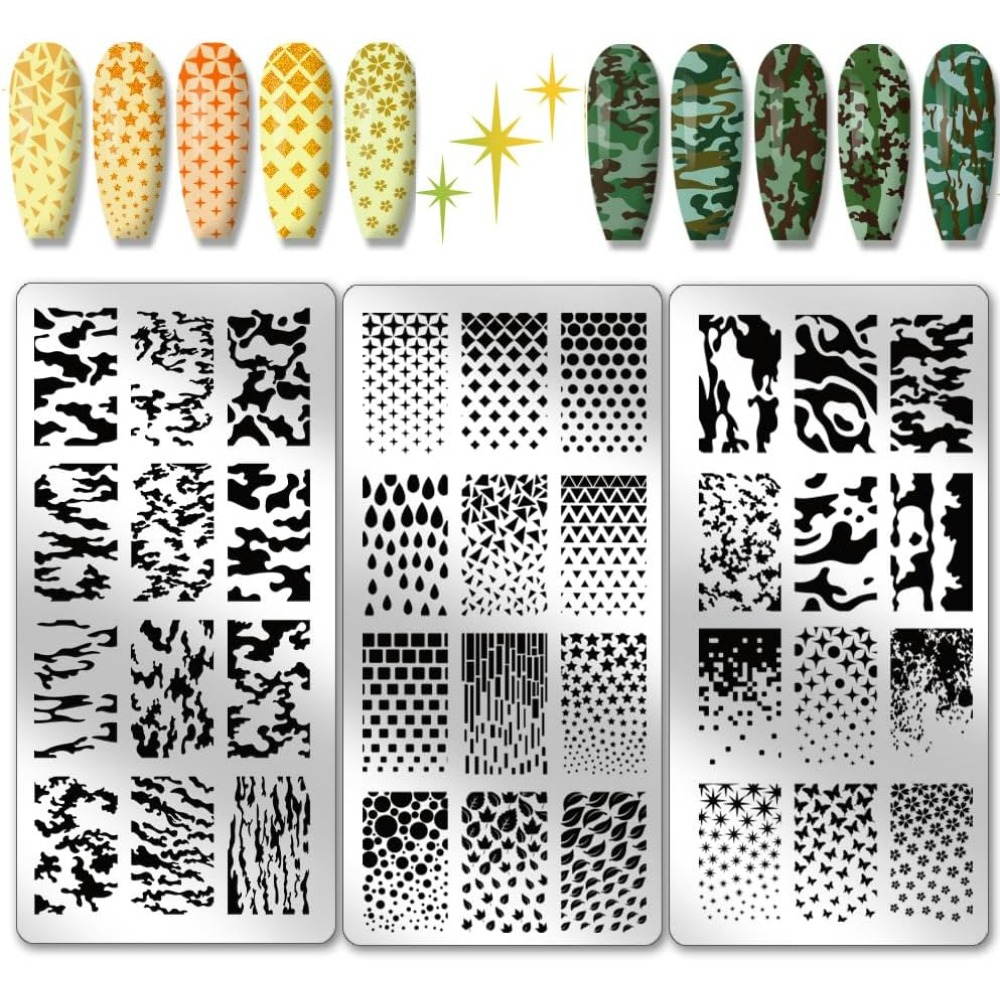 3pcs Texture Nail Stamping Pla - Nail Stamping Plate ulasan dan harga