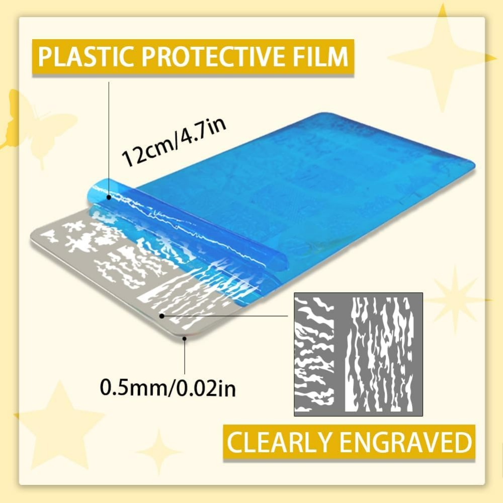 3pcs Texture Nail Stamping Pla - Nail Stamping Plate ulasan dan harga