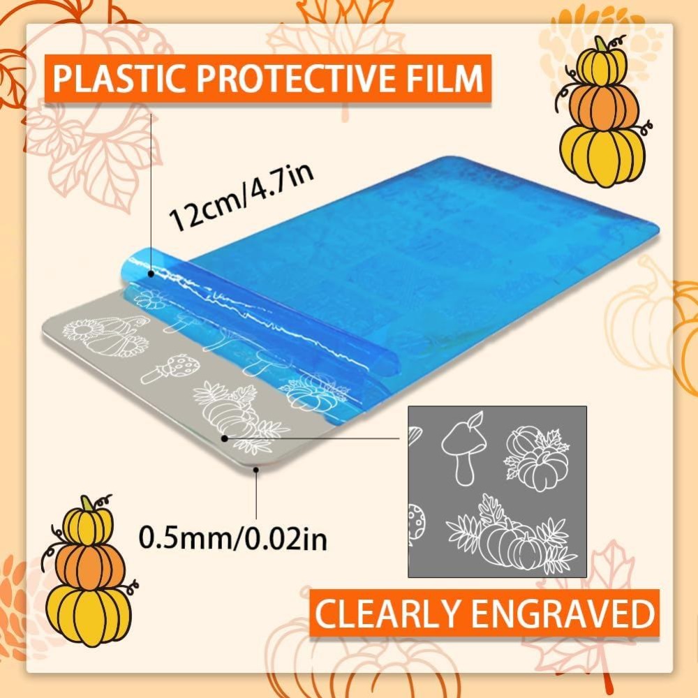 Fall Thanksgiving Nail Stamp P - Nail Stamping Plate ulasan dan harga