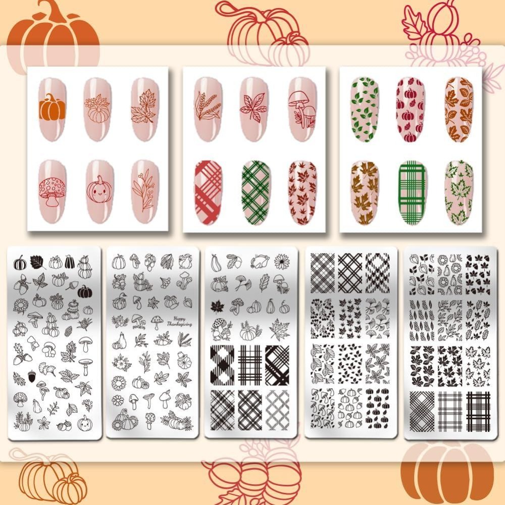 Fall Thanksgiving Nail Stamp P - Nail Stamping Plate ulasan dan harga