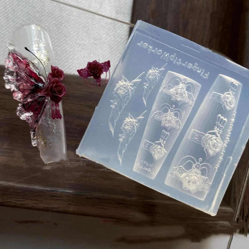 New3D Silicone Nail Mold Rose  - Nail Stamping Plate ulasan dan harga