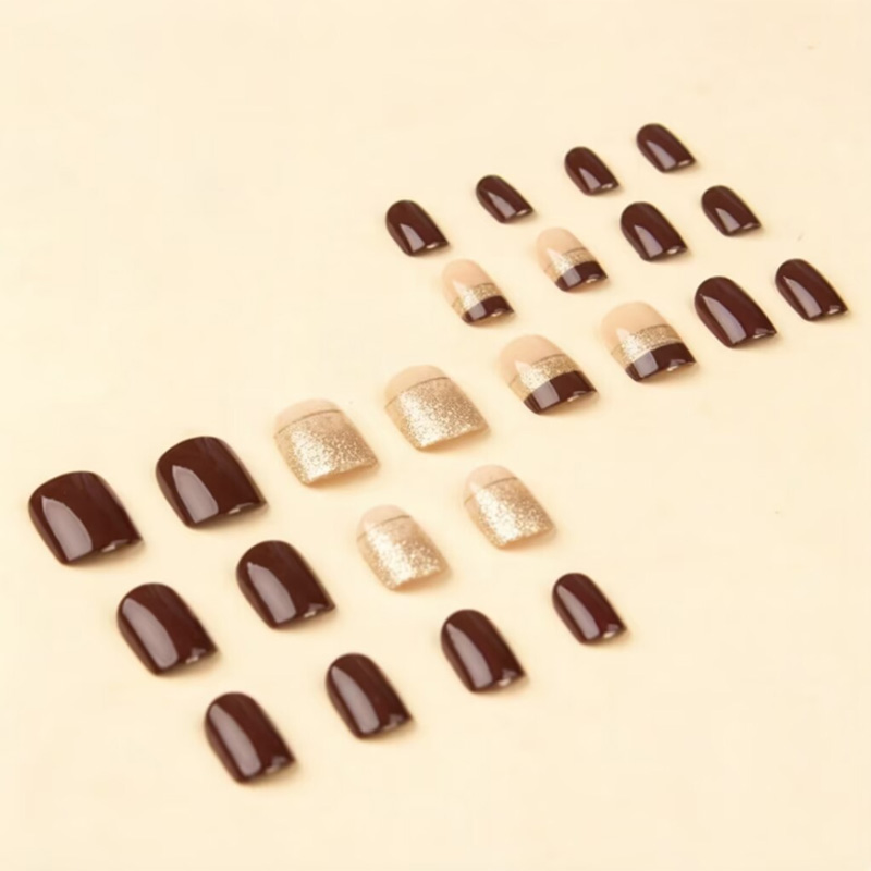 Short Square fake nails for wo - Nail Art Gliter ulasan dan harga