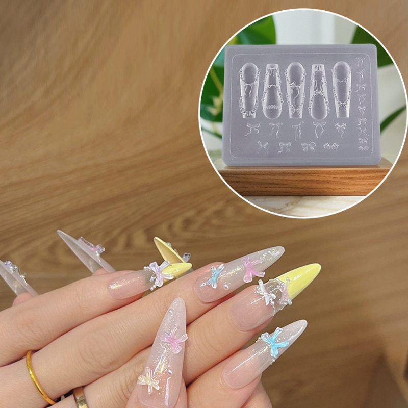Bowknot Bead Chain Ribbon 3D A - Nail Stamping Plate ulasan dan harga