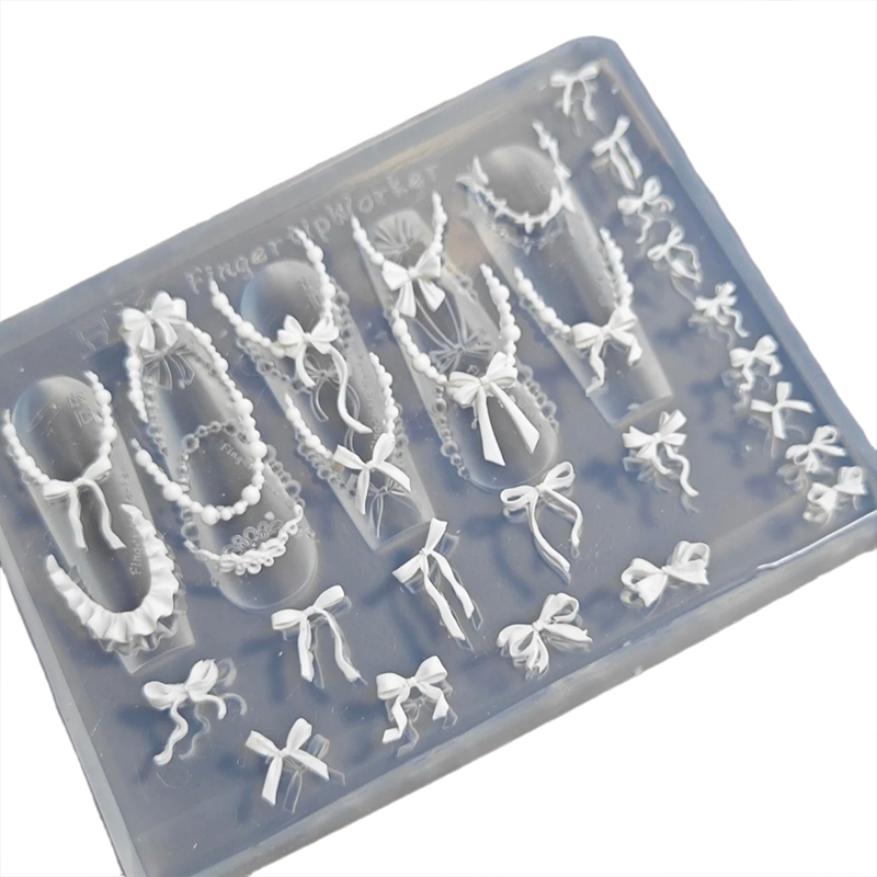 Bowknot Bead Chain Ribbon 3D A - Nail Stamping Plate ulasan dan harga