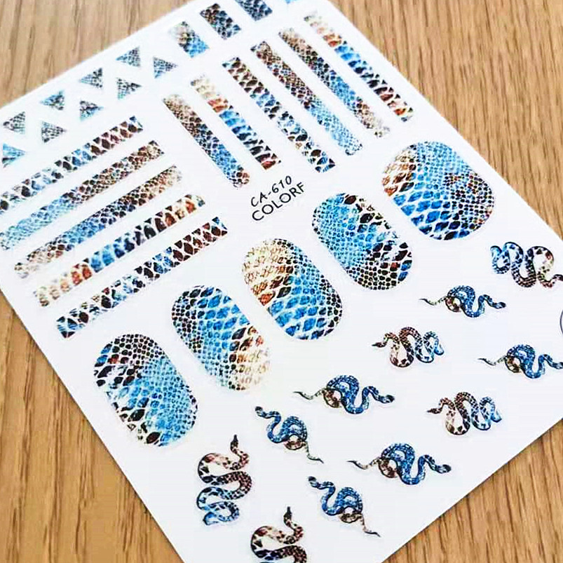 1 PC Snake Zebra Skin Design 3 - Nail Art Zebra Design ulasan dan harga