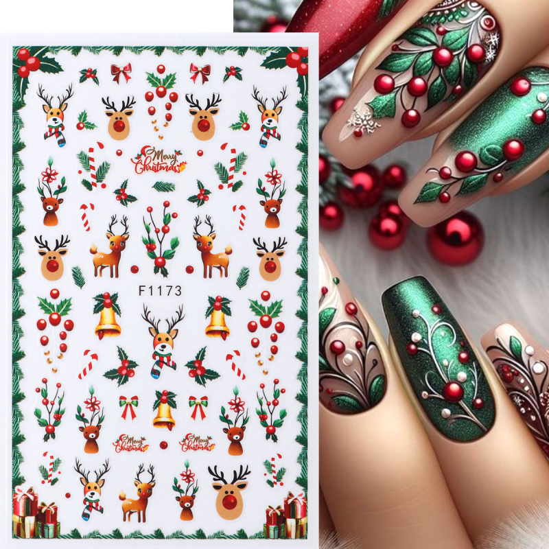 2pcs Festive Christmas Nail St - Nail Art Xmas Tree ulasan dan harga