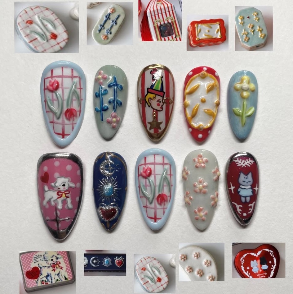 24pcs Dark Gothic Punk Fake Na - Nail Art Gothic ulasan dan harga