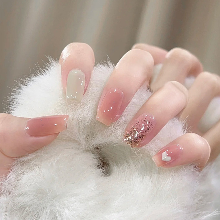 24pcs/set Short Medium fake na - Nail Art Gliter ulasan dan harga