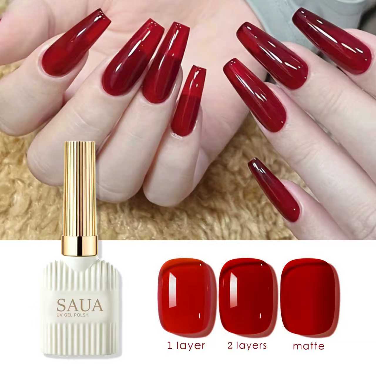15ml Translucent Red Nail Poli - Nail Art Simple Elegant ulasan dan harga
