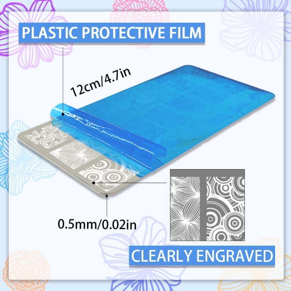 5pcs Line Texture Nail Art Tem - Nail Stamping Plate ulasan dan harga
