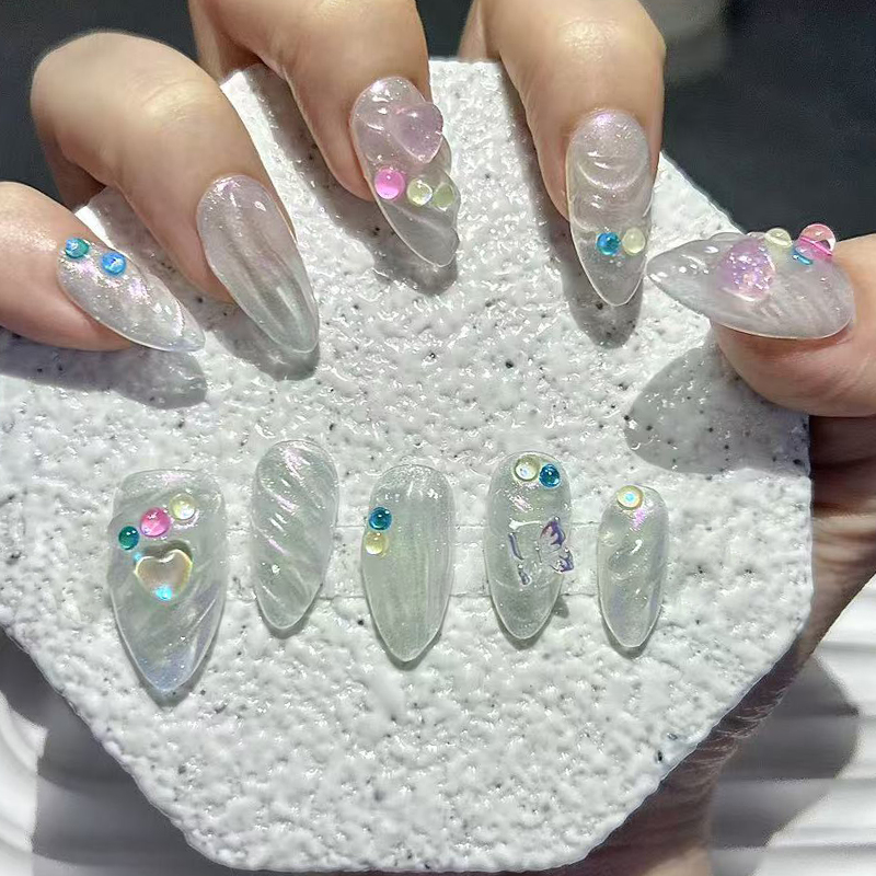 Handmade Press On Nails Short  - Nail Art Simple Elegant ulasan dan harga