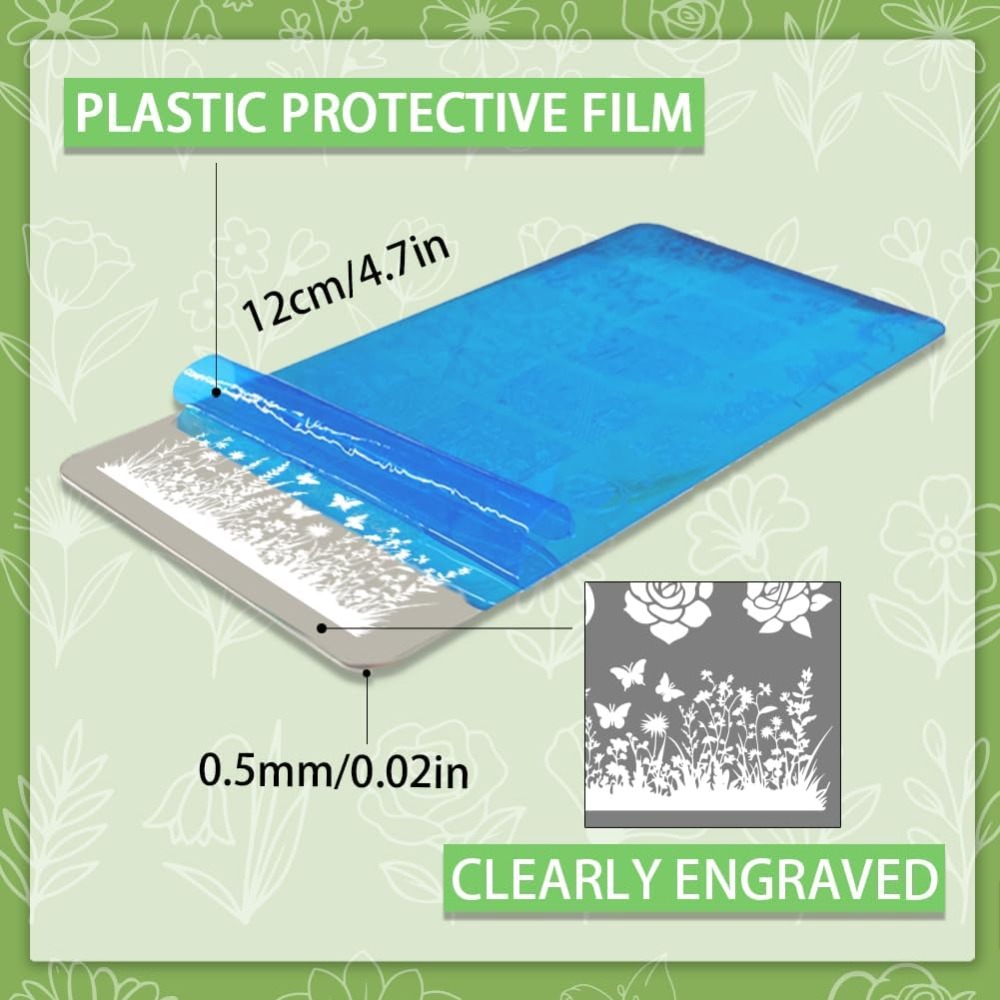 3pcs Flower Leaf Nail Stamping - Nail Stamping Plate ulasan dan harga