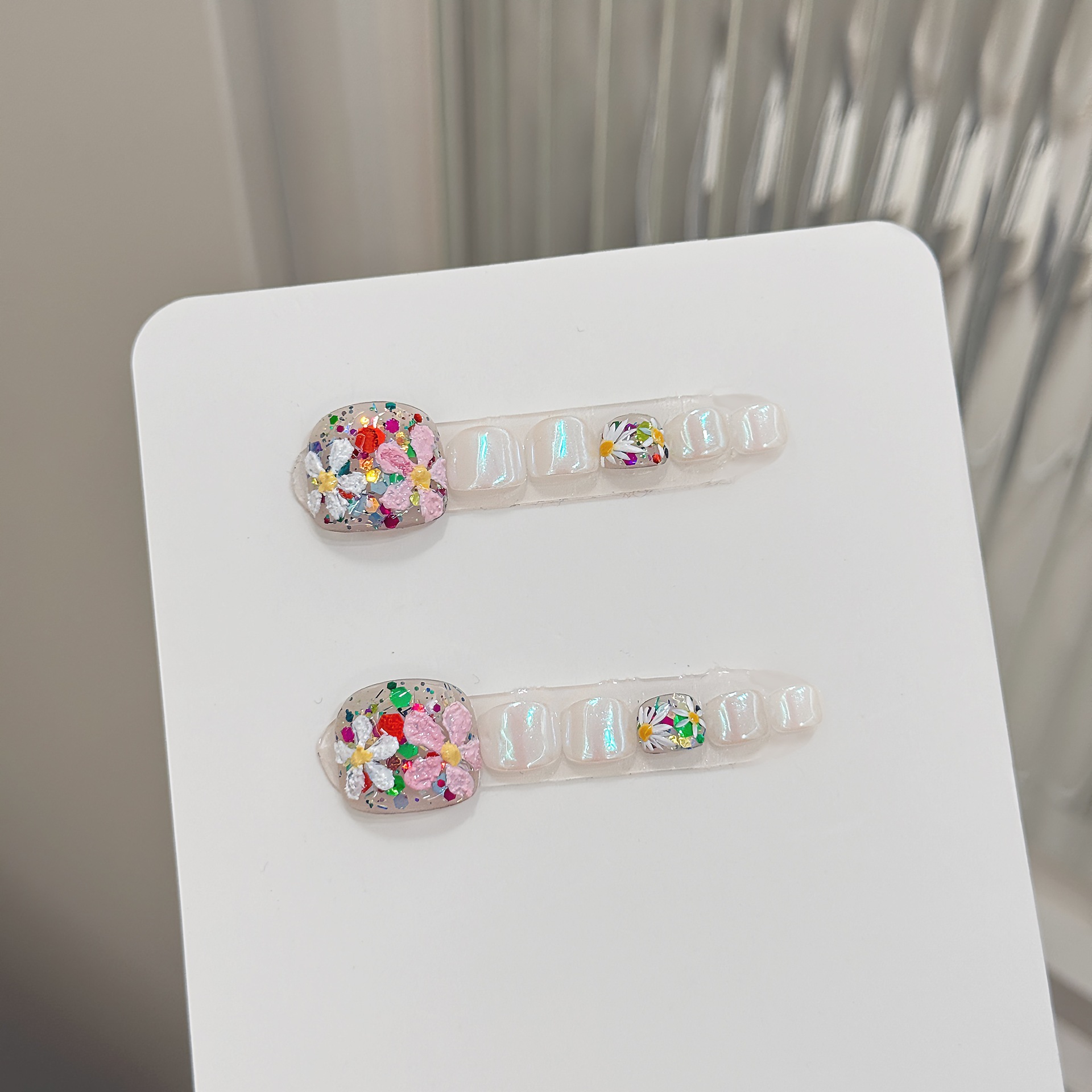 12pcs Handmade Press on Toenai - Nail Art Gliter ulasan dan harga