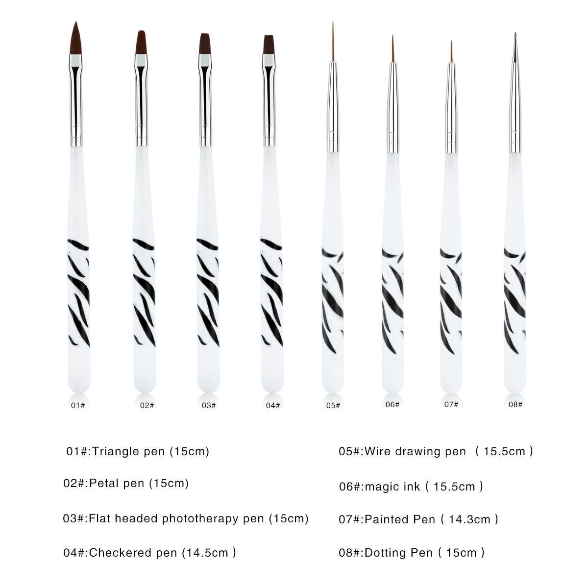 Zebra Handle Nail Brush Set Fo - Nail Art Zebra Design ulasan dan harga