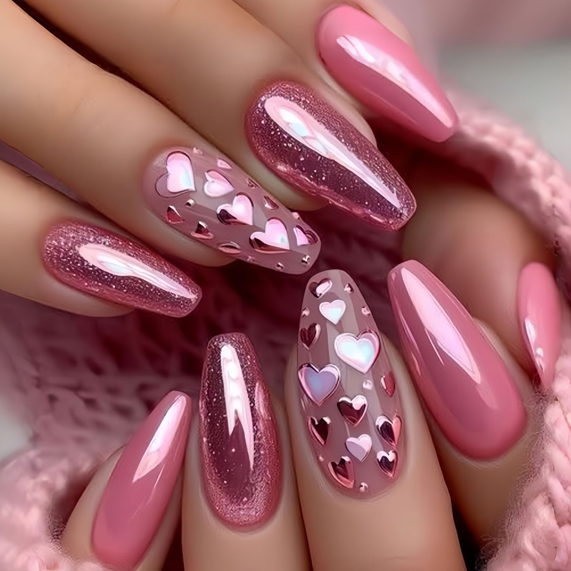 Medium long fake nails Pink bl - Nail Art Wedding ulasan dan harga