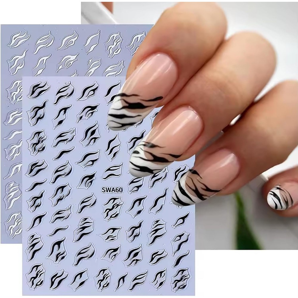 3D Zebra Print Nail Stickers,  - Nail Art Zebra Design ulasan dan harga