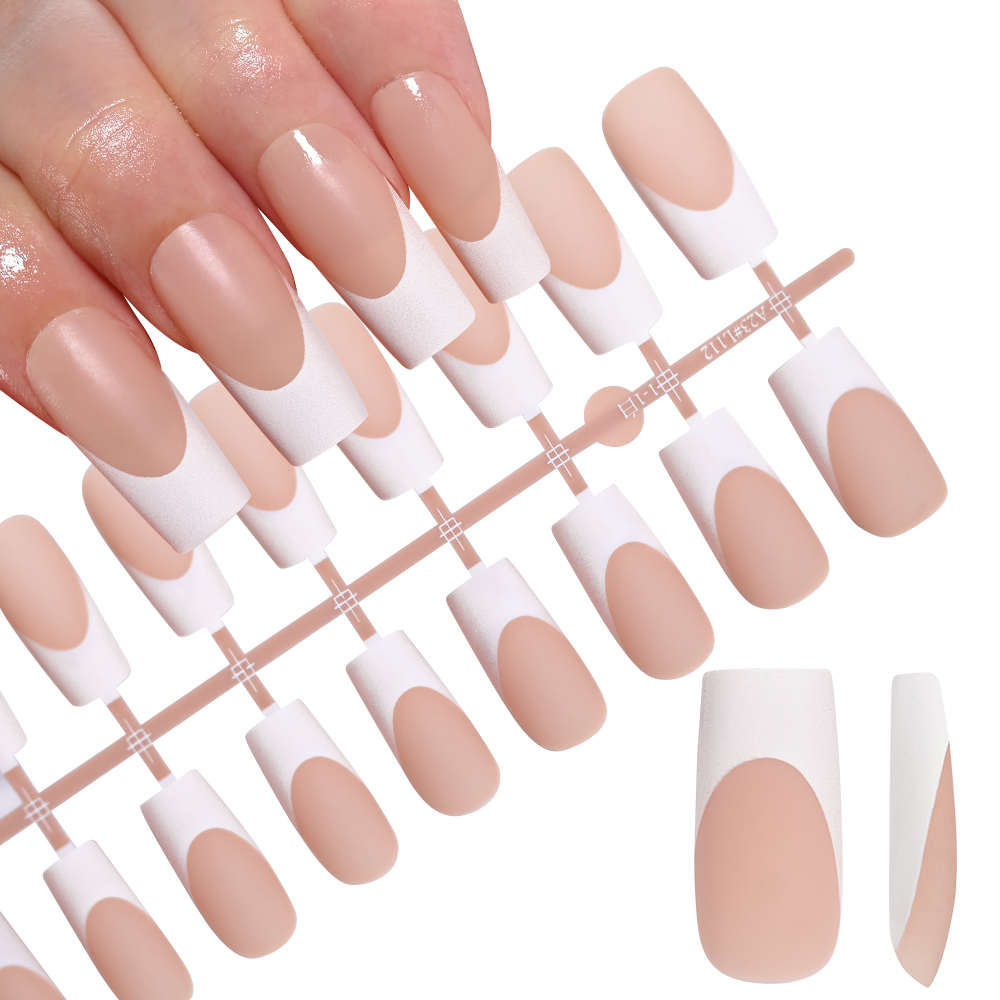 120Pcs Nude French Fake Nails  - Nail Art Wedding ulasan dan harga