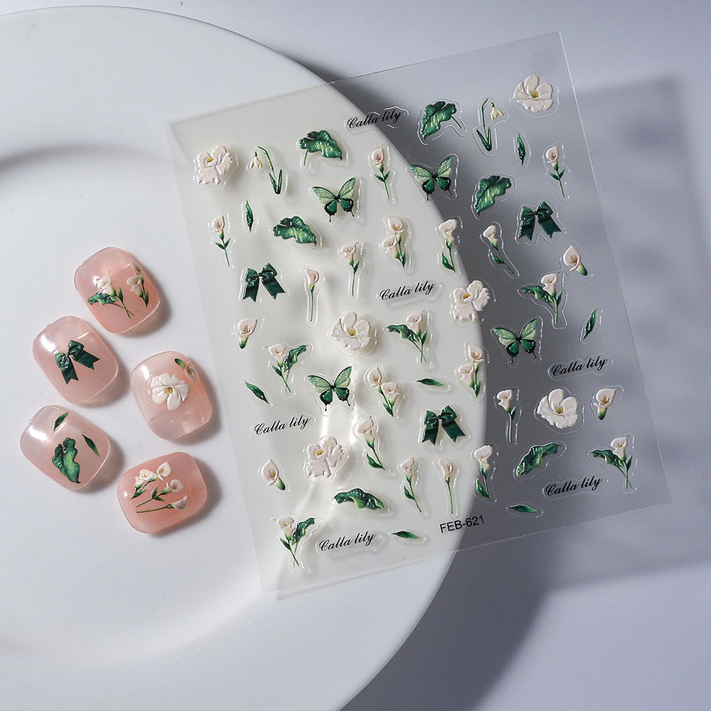 1PCS 5D Flower Stickers Retro  - Nail Art Simple Elegant ulasan dan harga