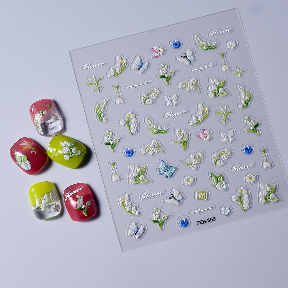1PCS 5D Flower Stickers Retro  - Nail Art Simple Elegant ulasan dan harga